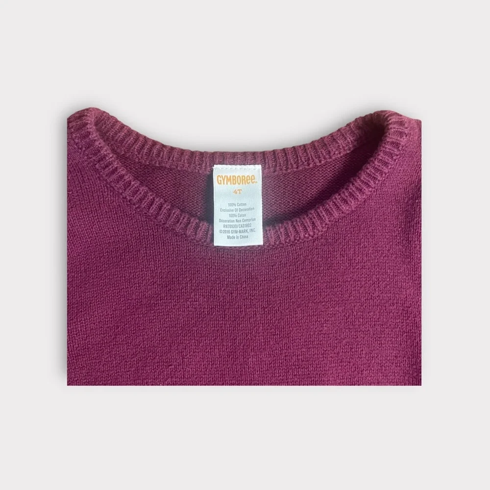 Gymboree 2016 Burgundy Horse Applique Sweater Dress
